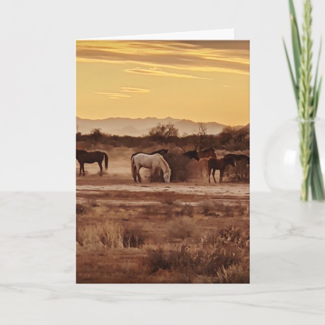 Tarjeta de Felicitación Caballos Salvajes – Caball (Anverso)