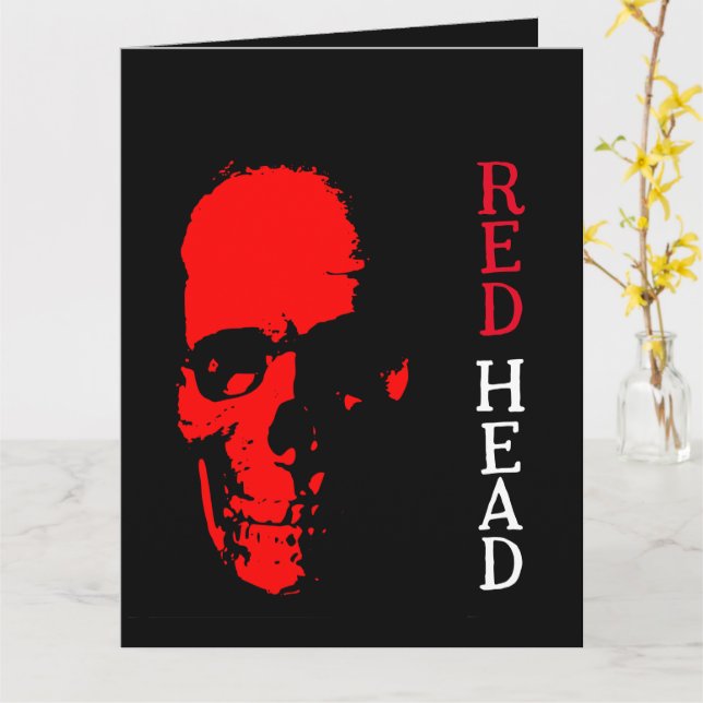 Tarjeta de Felicitación Cabeza Roja (flor amarilla)