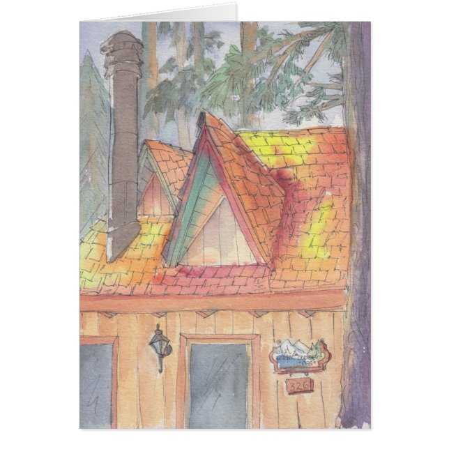 Tarjeta de felicitación "Cabin Watercolor Sketch/A (Frente)