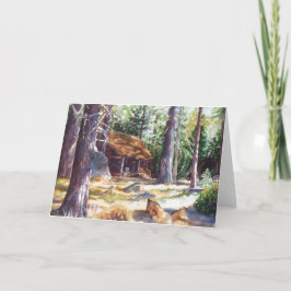 Tarjeta de felicitación Cabina de Lago Tahoe de 7"