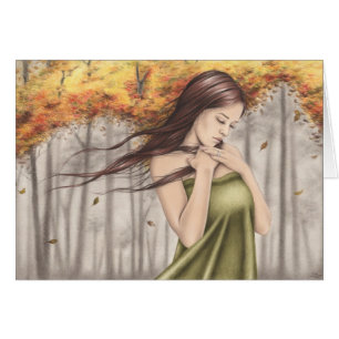 Tarjeta de felicitación cambiante del otoño de las