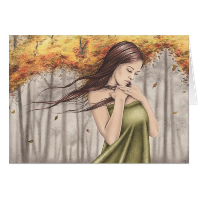 Tarjeta de felicitación cambiante del otoño de las (Anverso (Horizontal))