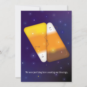 Tarjeta de felicitación Candy Corn Couple