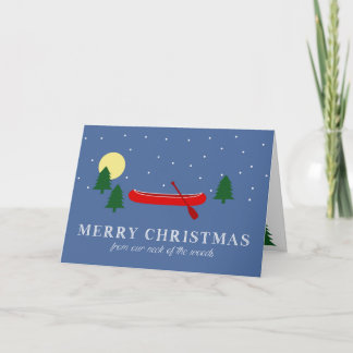 Tarjeta de felicitación canoe para navidades