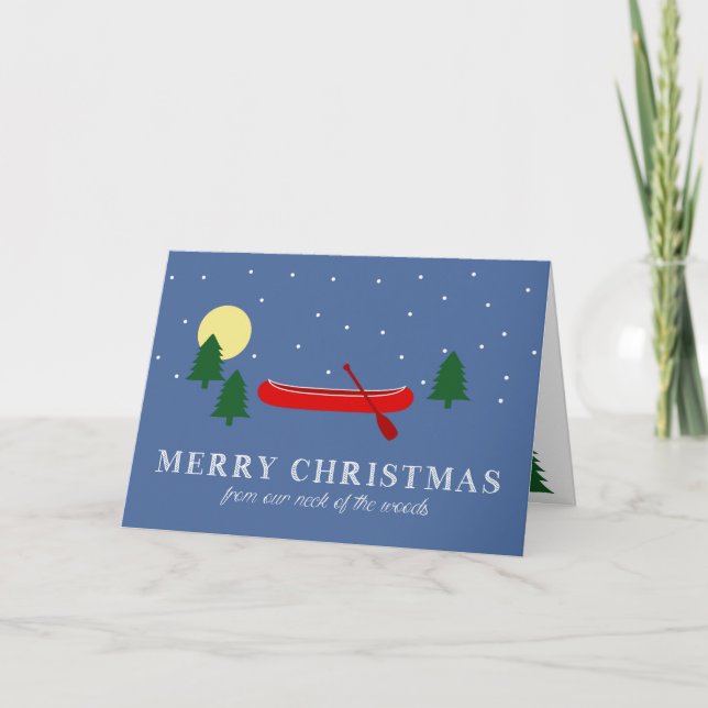 Tarjeta de felicitación canoe para navidades (Anverso)