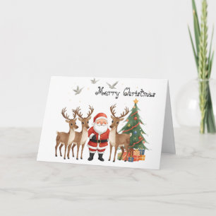 Tarjeta de felicitación caprichosa de Papá Noel co