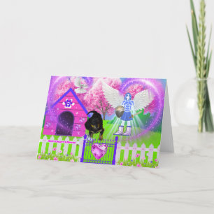 Tarjeta de felicitación Casa de perro rosa de Swee