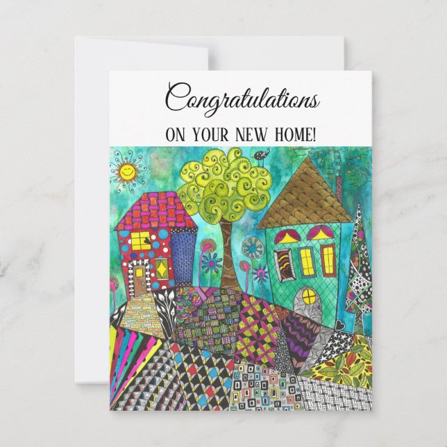 Tarjeta de felicitación casera dulce y colorida (Anverso)