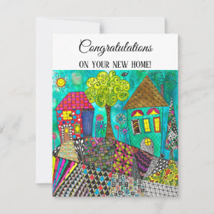 Tarjeta de felicitación casera dulce y colorida