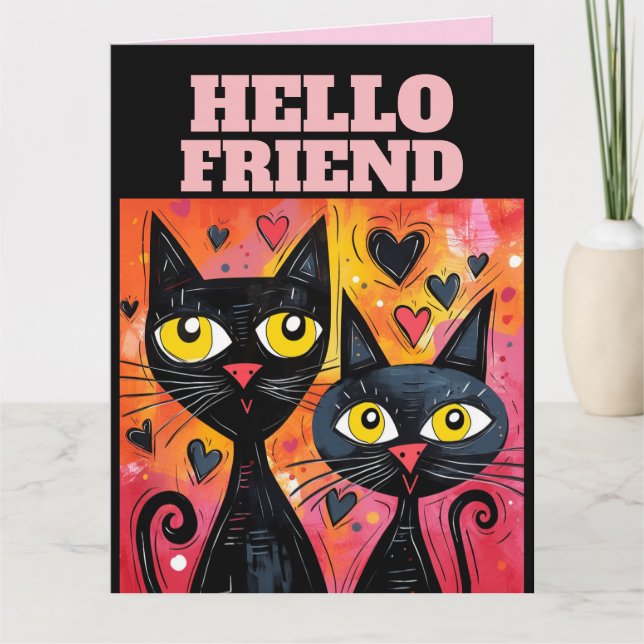 Tarjeta de felicitación CAT CUTE para el día de Sa (Anverso)