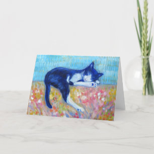 Tarjeta de felicitación Cat on Couch