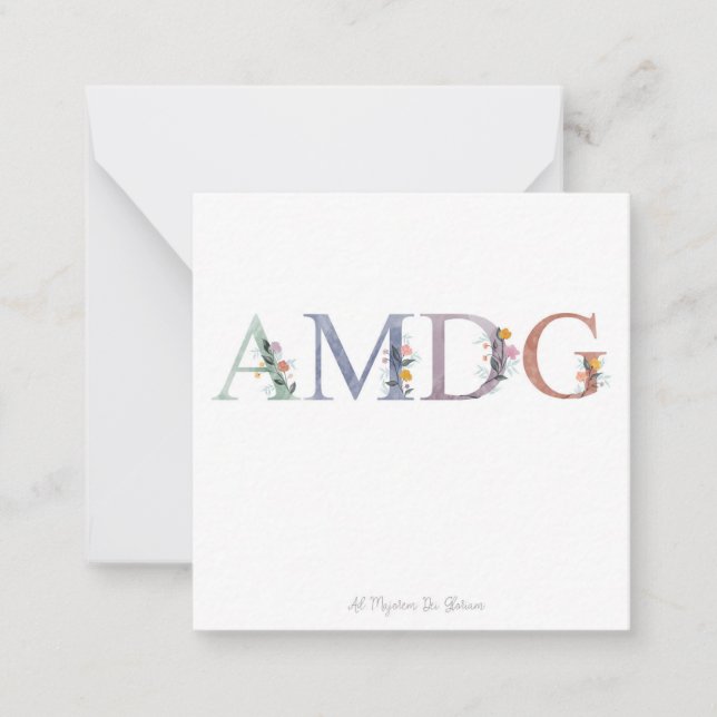 Tarjeta de felicitación católica AMDG (Anverso)