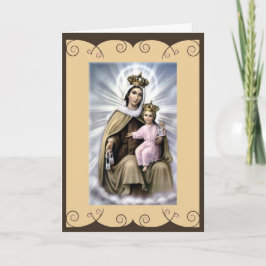 Tarjeta de felicitación católica del santo nuestra