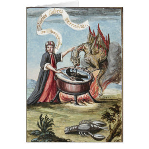 Tarjeta de felicitación Cauldron y Dragon de Magic
