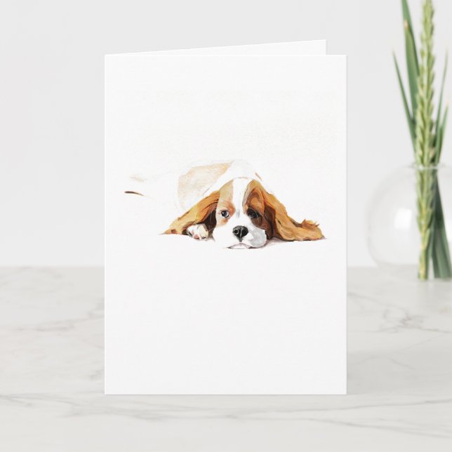 Tarjeta de Felicitación Cavalier King Charles Span (Anverso)