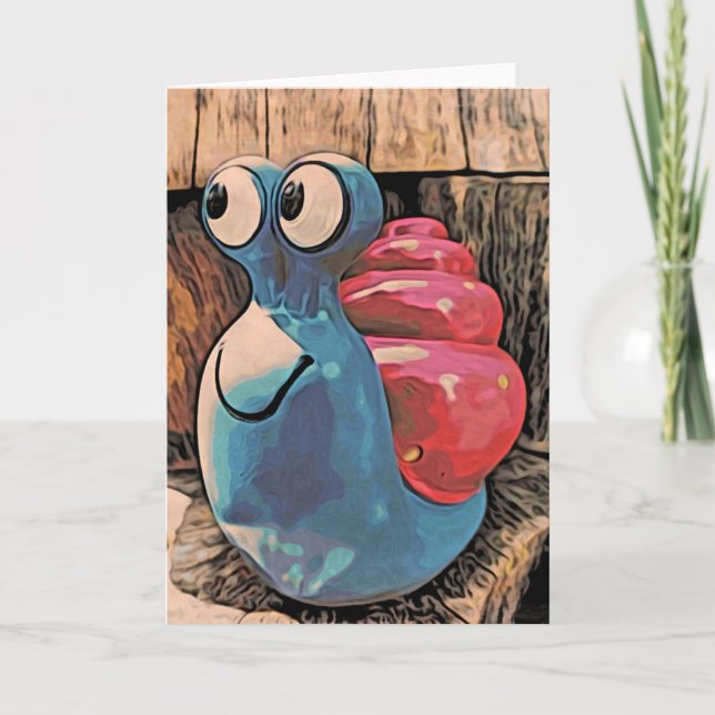 Tarjeta de felicitación Cedric Snail (en blanco, v (Anverso)