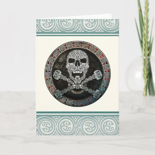 Tarjeta de felicitación Celtic Skull & Crossbone
