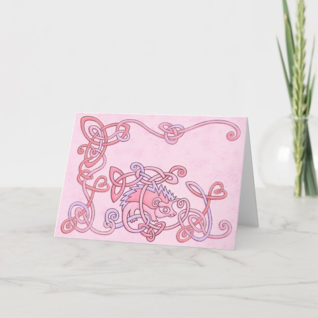 Tarjeta de felicitación céltica del erizo (Anverso)
