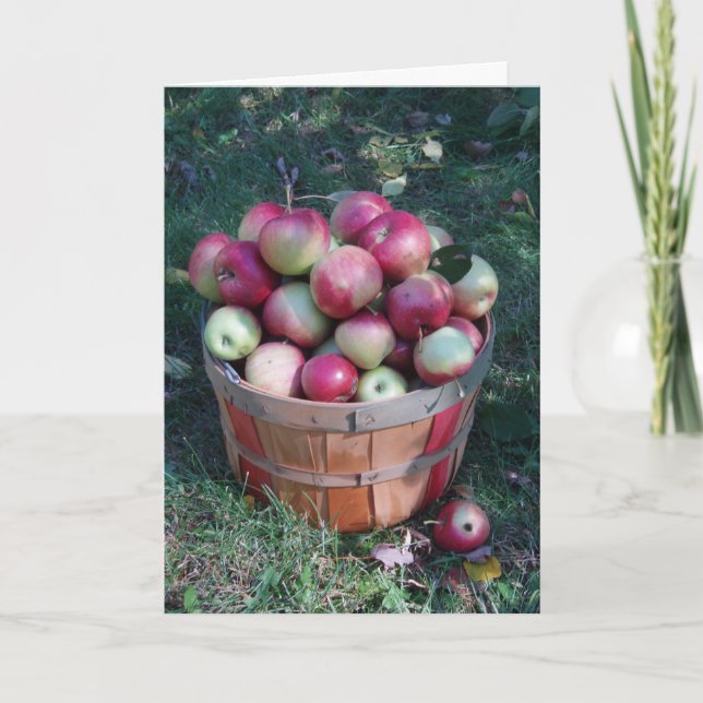 Tarjeta de felicitación "Cesta de manzanas" (Anverso)