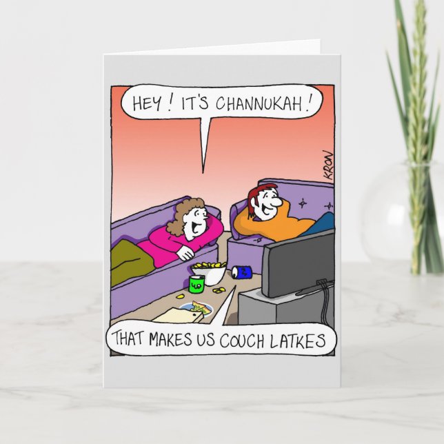 Tarjeta de felicitación Channukah - Latkes para so (Anverso)