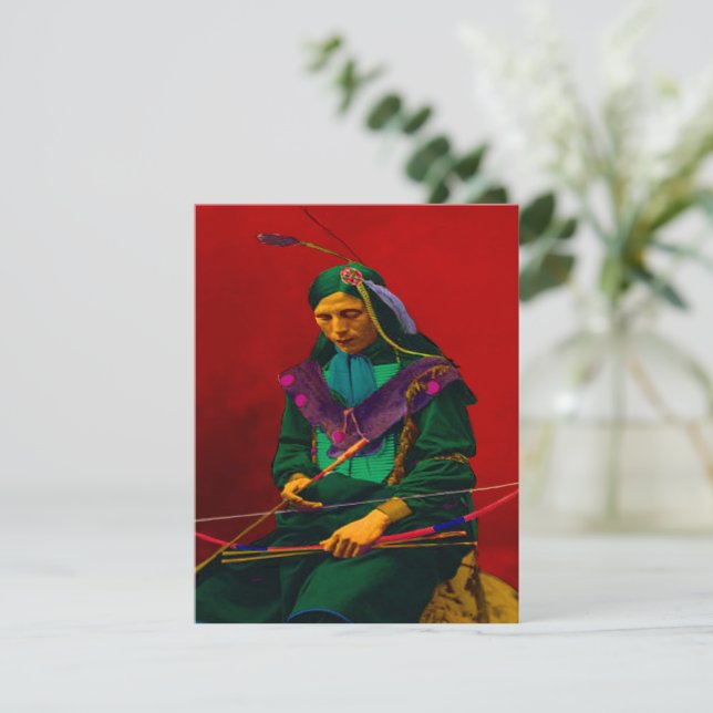 Tarjeta de felicitación Cherokee Indian Pop Art Fl (Anverso de pie)