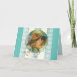 Tarjeta de felicitación chica de los años 20<br><div class="desc">Tarjeta de felicitación chica de 1920 y puede personalizar de su tamaño</div>