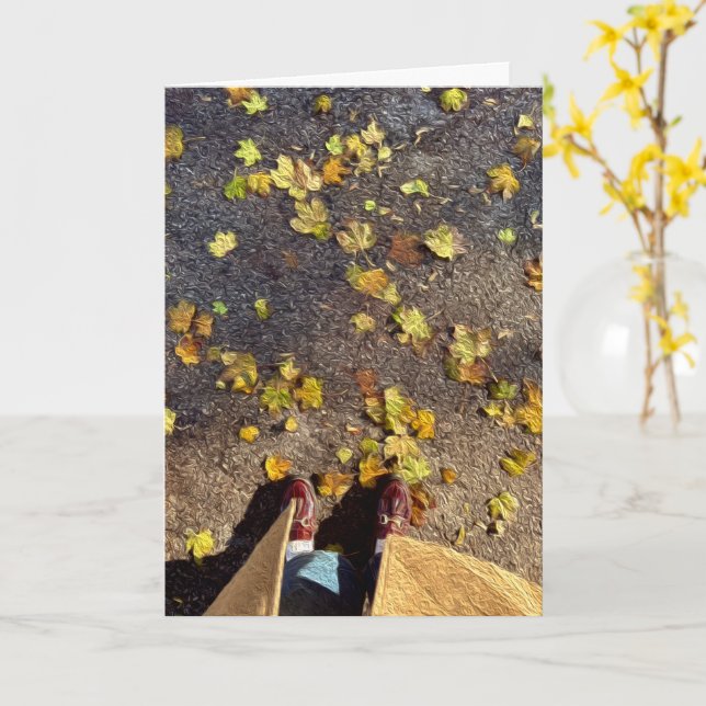 Tarjeta de felicitación Chicago Fall (flor amarilla)