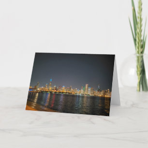 Tarjeta de felicitación Chicago Night Skyline