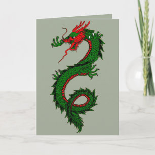 Tarjeta de felicitación china del dragón