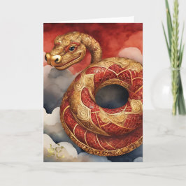 Tarjeta de felicitación china para la serpiente de