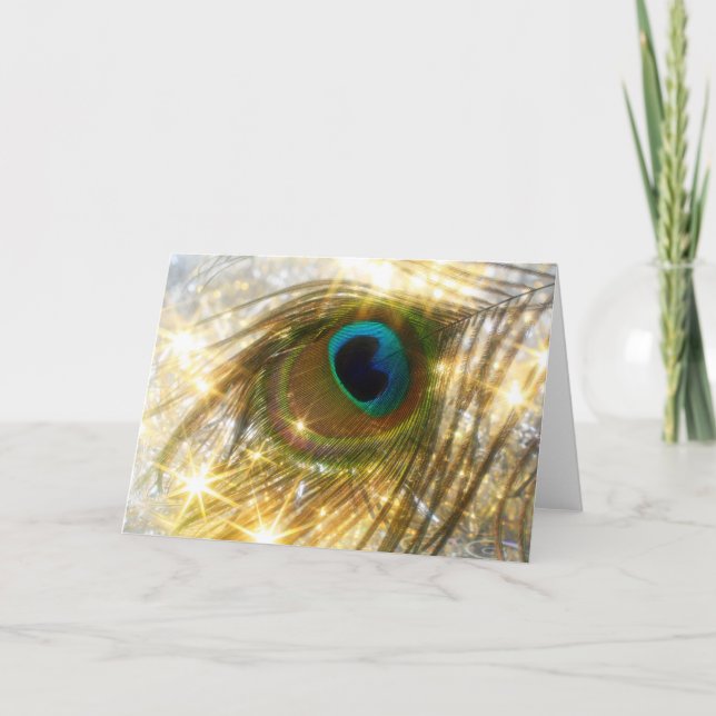 Tarjeta de felicitación chispeante de la pluma del (Anverso)