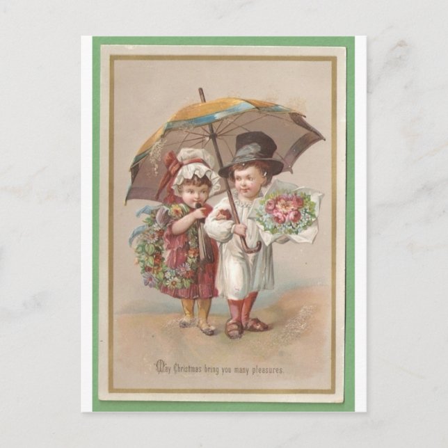 Tarjeta de felicitación Christams 1885 de Victoria (Anverso)