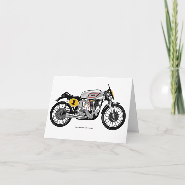 Tarjeta de felicitación clásica de la motocicleta (Anverso)