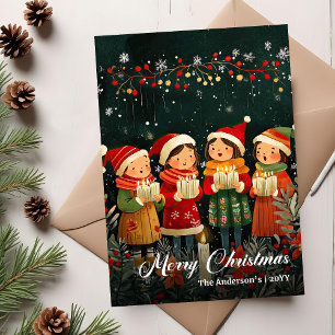 Tarjeta de Felicitación Clásica de Navidad Vintage