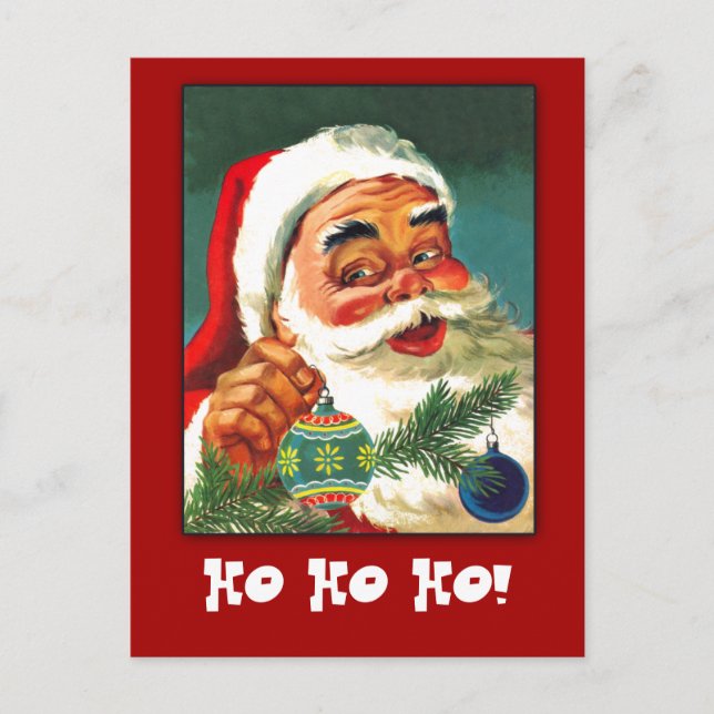 Tarjeta de felicitación clásica de Santa Claus al  (Anverso)