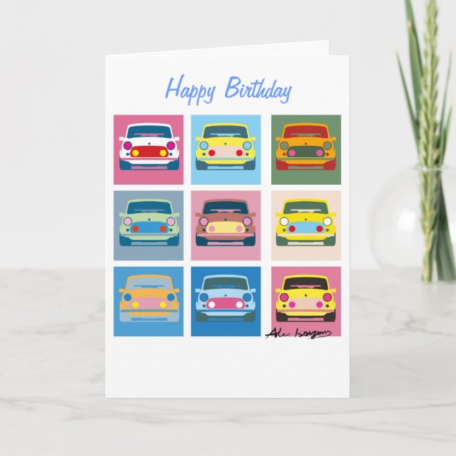 Tarjeta de felicitación clásica del coche (Anverso)