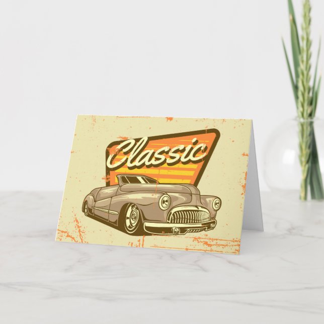 Tarjeta de felicitación clásica para coches (Anverso)