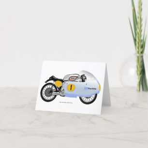 Tarjeta de felicitación clásica para motocicletas.