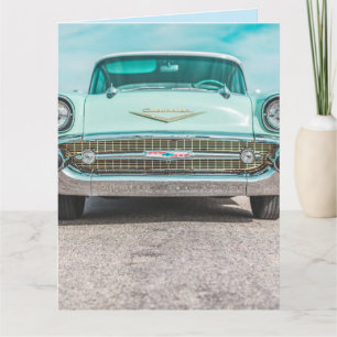 Tarjeta de felicitación CLÁSICA SKY BLUE CAR BIRTH