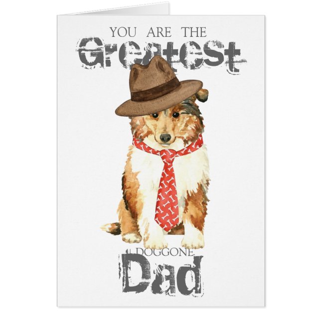 Tarjeta de felicitación Collie Dad (Frente)