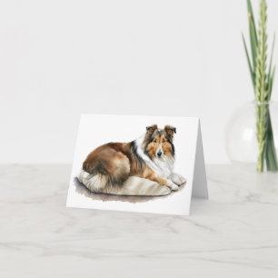 Tarjeta de felicitación Collie on Rug Blank - Perr