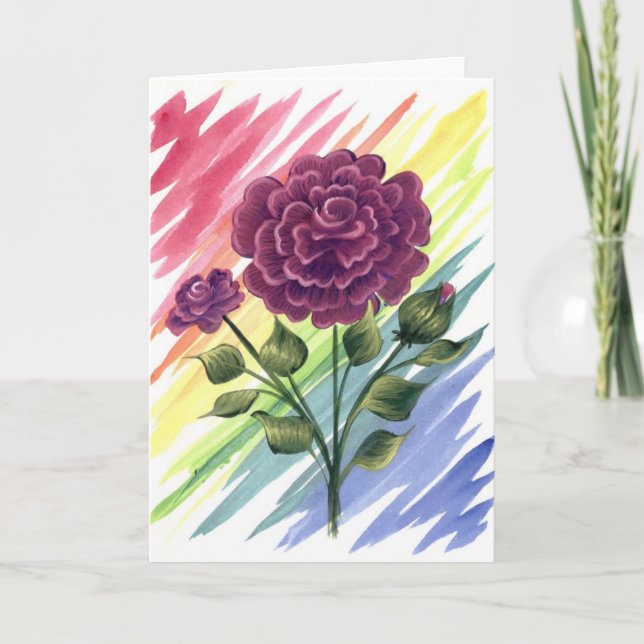Tarjeta de felicitación color de rosa magenta (Anverso)