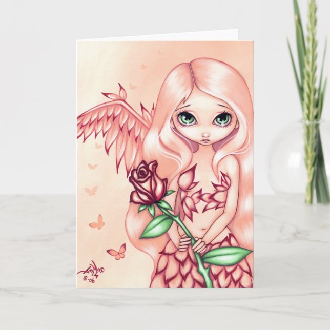 Tarjeta de felicitación "color de rosa" pálida (Anverso)