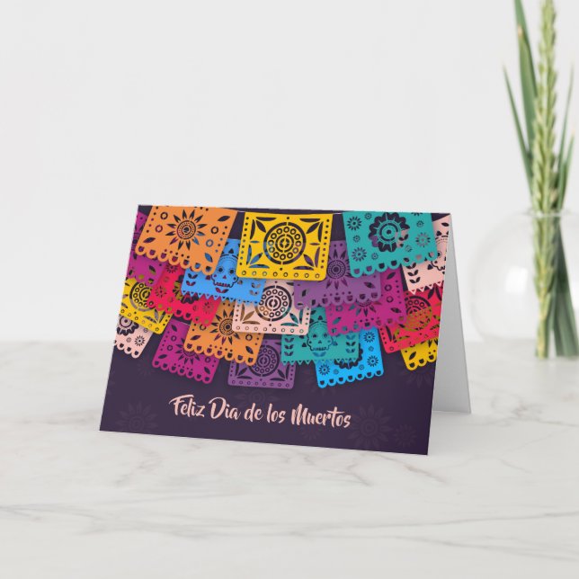 Tarjeta de felicitación Colorful Dia de Muertos (Anverso)