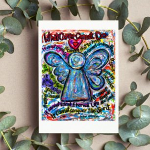 Tarjeta de felicitación colorida de ángel de cánce