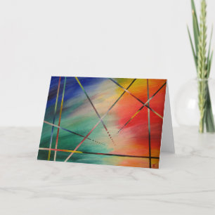 Tarjeta de felicitación colorida de arte abstracto