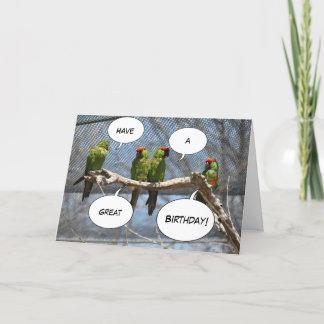 Tarjeta de felicitación colorida de los pájaros