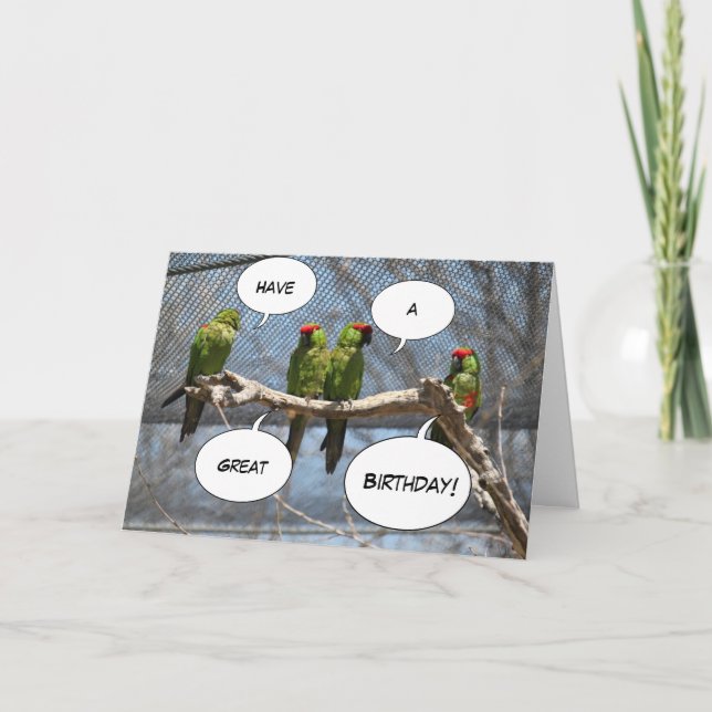 Tarjeta de felicitación colorida de los pájaros (Anverso)