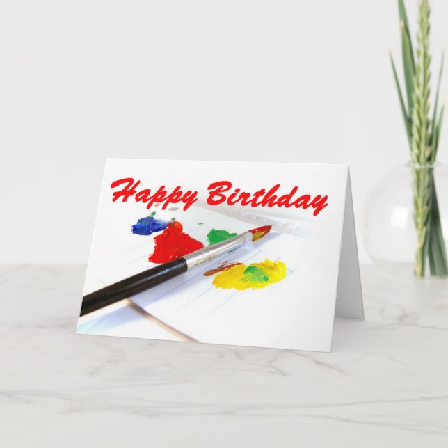 Tarjeta de felicitación colorida del cumpleaños (Anverso)