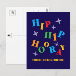 Tarjeta de Felicitación Colorida Hip Hip Hurra